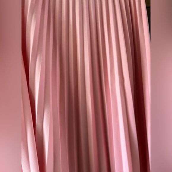 Vintage 60s Sarah K Baby Pink Pleated Midi Skirt Size Vintage 10 - Picture 5 of 9